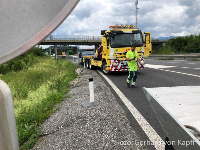 Unfall auf der slowenischen Autobahn mit dem Wohnmobil