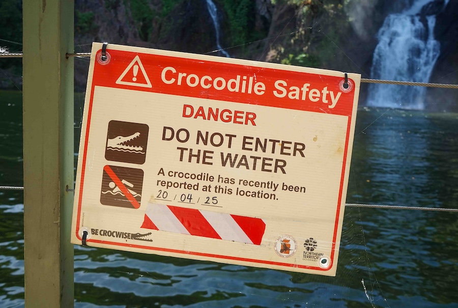 Gesperrt wegen Krokodilsichtung, Litchfield-Nationalpark, Northern Territory Australien