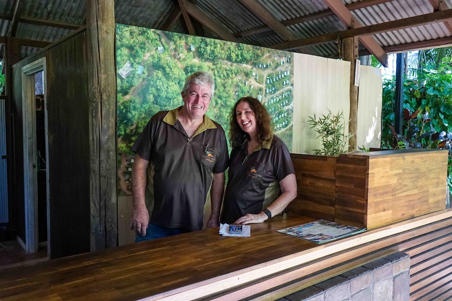 Die Besitzer des Holiday-Park Camps bei Tumbling-Waters.